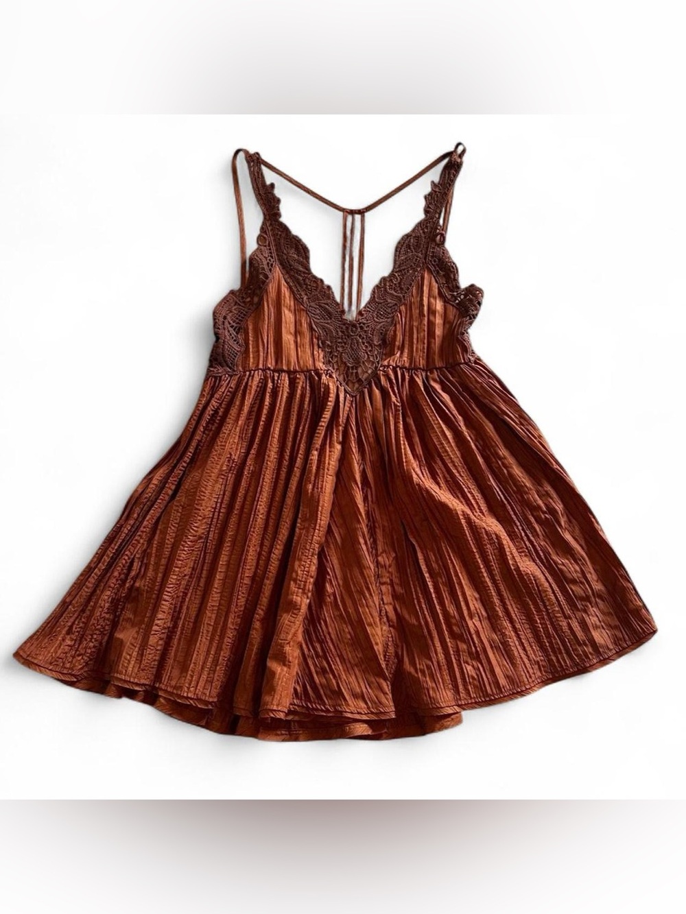 Free People Breathless Mini Dress in a copper